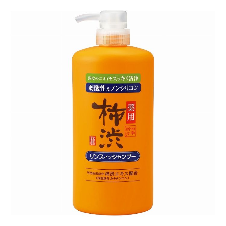 【単品11個セット】 熊野油脂 四季折々 薬用 柿渋 リンスインシャンプー 本体 600ml(代引不可)【送料無..