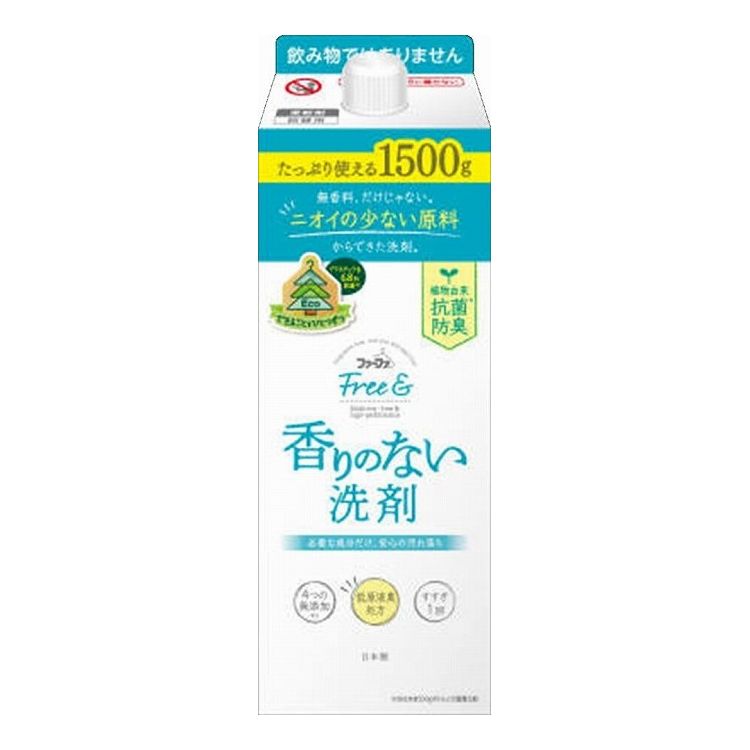 ※こちらの商品は単品商品（JANコード管理)の商品が3個セットでの販売となります。↓↓以下、単品商品説明分↓↓無香料、だけじゃない。ニオイの少ない原料を厳選した香りのない洗剤（濃縮タイプ）。エコパック。◆無香料だからこそ気になる、「原料のニオイ」まで研究し、無臭に近づけました。◆植物由来の抗菌＊防臭。香りでごまかさず、部屋干しや、着衣中のイヤなニオイの発生を防ぎます。◆4つの無添加（香料・着色料・漂白剤・蛍光剤）。◆安心の汚れ落ち。洗浄に必要な成分は外しません。◆すすぎ1回。日本製。■商品区分 雑品■製造国 日本■サイズ/容量 1500G■メーカー名 NSファーファ・ジャパン（株）※メーカーの都合により予告なくパッケージ、仕様等が変更になる場合がございます。※アソート品のカラーはランダムでのお届けとなります。※当店はJANコード（商品コード）にて商品管理を行っている為、上記に伴う返品、交換等は受け付けておりませんで予めご了承の上お買い求めください。【代引きについて】こちらの商品は、代引きでの出荷は受け付けておりません。【送料について】北海道、沖縄、離島は送料を頂きます。