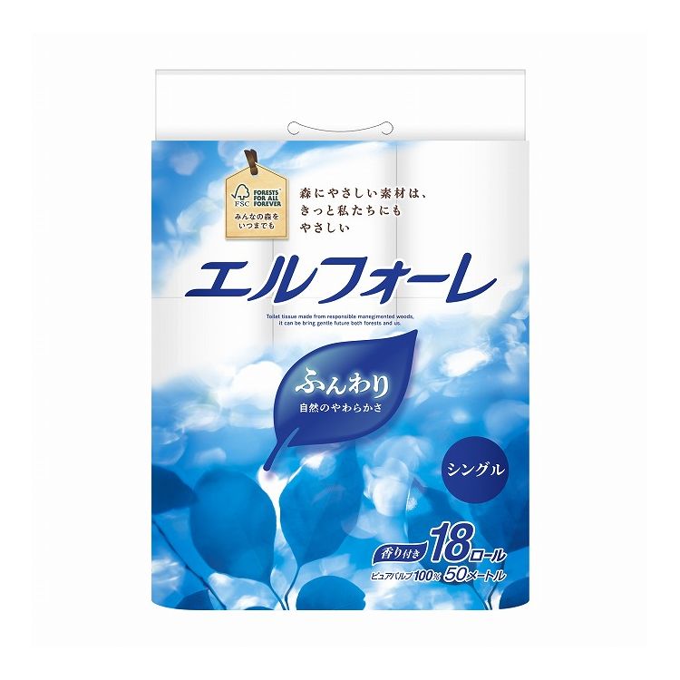 【単品24個セット】 大王製紙 エルフォーレトイレットティシュー18R(シングル)(代引不可)【送料無料】