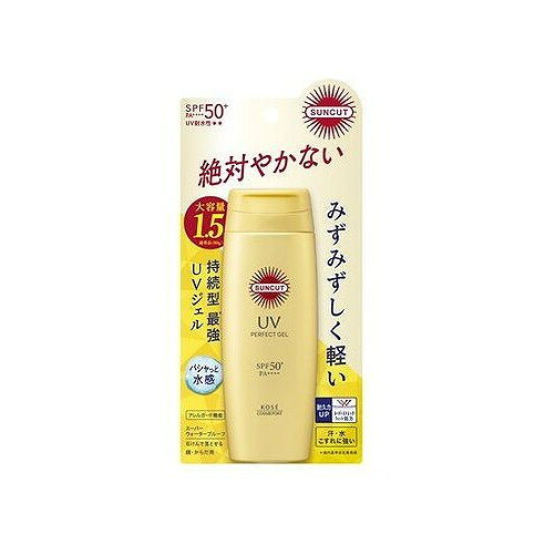 【商品詳細】”【SPF50＋　PA＋＋＋＋UV耐水性★★】高耐久×高耐水で強烈紫外線から徹底ガードする、持続型※UVジェル。みずみずしく軽い使用感で、肌にしっかり密着し、花粉・ちり・ほこり・PM2．5などの環境ストレスからもまもります。海の環境に配慮した処方です。お得なビッグサイズ。※国内基準自社最高値成分:水・エタノール・メトキシケイヒ酸エチルヘキシル・安息香酸アルキル（C12−15）・ジ（カプリル酸／カプリン酸）PG・エチルヘキシルトリアゾン・ビスエチルヘキシルオキシフェノールメトキシフェニルトリアジン・ジエチルアミノヒドロキシベンゾイル安息香酸ヘキシル・BG・シリカ・イソドデカン・DPG・カミツレ花エキス・セージ葉エキス・ヒアルロン酸Na・ホホバ種子油・加水分解コラーゲン・BHT・PEG−10水添ヒマシ油・TEA・（アクリレーツ／アクリル酸アルキル（C10−30））クロスポリマー・（アクリレーツ／メタクリル酸ベヘネス−25）コポリマー・（アクリロイルジメチルタウリンアンモニウム／メタクリル酸ベヘネス−25）クロスポリマー・（ジメチコン／フェニルビニルジメチコン）クロスポリマー・カルボマー・キサンタンガム・ジフェニルシロキシフェニルトリメチコン・ステアリン酸イヌリン・ステアリン酸ポリグリセリル−10・トリメチルシロキシケイ酸・ポリシリコーン−15・ラウロイルグルタミン酸Na・フェノキシエタノール商品区分:化粧品メーカー名:コーセーコスメポート生産国:日本内容量:120G【代引きについて】こちらの商品は、代引きでの出荷は受け付けておりません。【送料について】北海道、沖縄、離島は送料を頂きます。