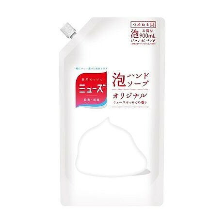 【商品詳細】ミューズオリジナルせっけんの特徴をそのまま泡タイプに。経済的なジャンボサイズ。成分:サリチル酸、POEラウリルエーテル硫酸アンモニウム液、アルキルグリコシド、濃グリセリン、クエン酸、クエン酸Na、POE(17)POP(17)ブチルエーテル、エデト酸塩、POE・ジメチコン共重合体、ヒドロキシエチルセルロース、ベンジルアルコール、安息香酸Na、ソルビン酸K、チャエキス（1）、ヒアルロン酸Na-2、ビタミンCリン酸Mg、香料、エタノール商品区分:医薬部外品メーカー名:レキットベンキーザージャパン生産国・加工国:中華人民共和国内容量:900mL【代引きについて】こちらの商品は、代引きでの出荷は受け付けておりません。【送料について】北海道、沖縄、離島は送料を頂きます。