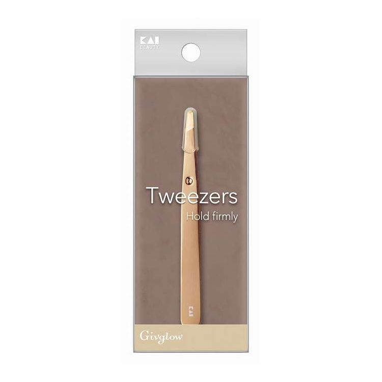 【単品2個セット】 HC3905 Givglow TWEEZERS CHAMPAGNEGOLD 貝印(代引不可)【送料無料】