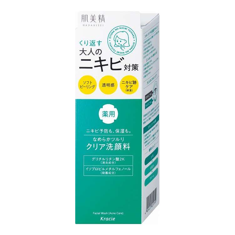 【商品詳細】ニキビの原因菌の殺菌・増やさない・働かせないことでニキビを予防し、さらに黒ずみニキビ跡・凸凹ニキビ跡を保湿・整肌ケアで防ぐ、薬用洗顔料。さらにフルーツ酸でやさしく角質ケアもできるので、なめらかな健やか肌に導きます。・殺菌【成分】イソプロピルメチルフェノール*、グリチルリチン酸2K*、ヒアルロン酸Na-2、水溶性コラーゲン液-3、エイジツエキス、オウゴンエキス、ホップエキス、酒石酸、ウーロン茶エキス、レモンエキス、ビワ葉エキス、ヨクイニンエキス、ユズセラミド、シャクヤクエキス、ミリスチン酸、ラウリン酸、アクリル酸アルキル・メタクリル酸アルキル・メタクリル酸POE(20)ステアリルエーテル共重合体エマルション、ヤシ油脂肪酸アシルグリシンK液、ラウリルヒドロキシスルホベタイン液、ヤシ油脂肪酸メチルタウリンナトリウム、グリコシルトレハロース・水添デンプン分解物混合溶液、濃グリセリン、BG、水酸化K、トリイソステアリン酸POEグリセリル、EDTA-4Na、パラベン、フェノキシエタノール、香料、水、ラウリル硫酸Na商品区分：医薬部外品製造国：日本メーカー名：クラシエ内容量：110G【代引きについて】こちらの商品は、代引きでの出荷は受け付けておりません。【送料について】北海道、沖縄、離島は送料を頂きます。