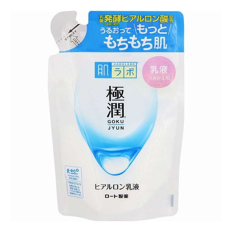【商品詳細】「極潤ヒアルロン乳液」は、3つのヒアルロン酸＊を配合した、うるおいにこだわった乳液。つけた瞬間からふっくらうるおう、もちもち肌乳液です。たっぷりうるおい、吸いつくようなもちもち素肌に導きます。健康な素肌と同じ弱酸性。肌へのやさし...