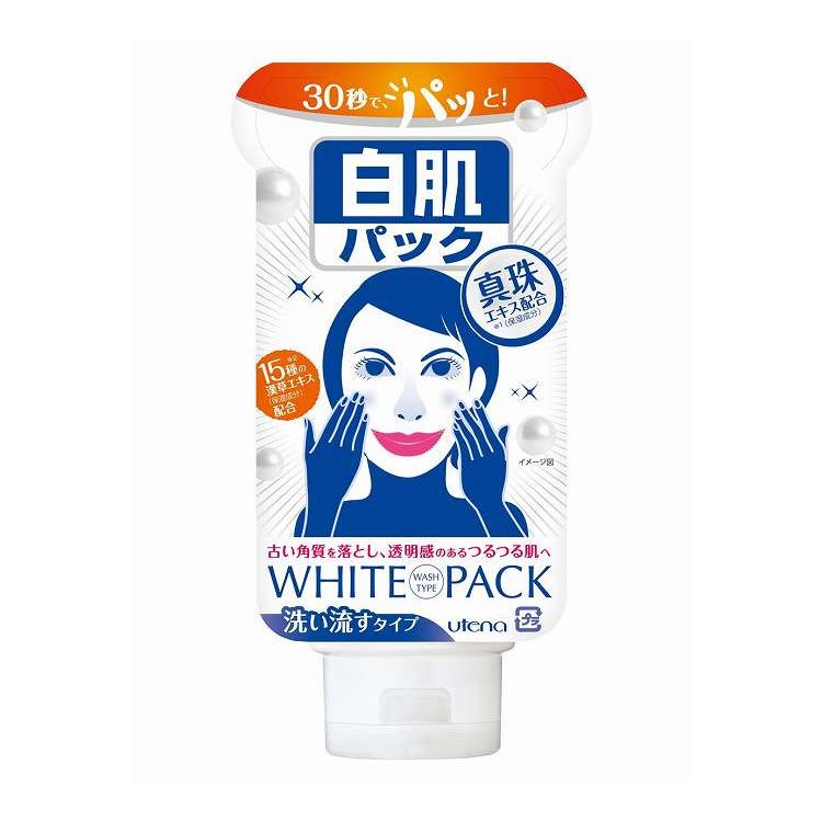 【商品詳細】30秒でパッと明るい白肌にととのえる、洗い流すパック。古い角質を落とし、透明感のあるツルツル肌へ。真珠エキス＋15種類の漢草エキス配合。素材・成分水、グリセリン、PG、酸化チタン、ジメチコン、加水分解コンキオリン、ナツメ果実エキス、カンゾウ根エキス、マグワ根皮エキス、ヨクイニンエキス、ボタンエキス、フキタンポポ花エキス、オタネニンジン根エキス、トウキエキス、センキュウ根茎エキス、シャクヤク根エキス、クララ根エキス、コプチスチネンシス根茎エキス、キハダ樹皮エキス、オウゴンエキス、アセンヤクエキス、タルク、メチコン、PEG−12ジメチコン、カルボマー、BG、アラントイン、水酸化Al、TIPA、エタノール、フェノキシエタノール、メチルパラベン商品区分：化粧品製造国：日本メーカー：ウテナ内容量：140g【代引きについて】こちらの商品は、代引きでの出荷は受け付けておりません。【送料について】北海道、沖縄、離島は送料を頂きます。