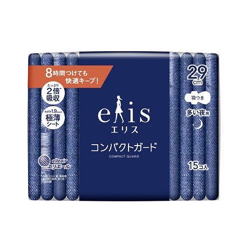 【商品説明】〈8時間つけても快適キープ！〉●経血をたっぷり吸収しても、8時間べたつきにくい※。●スリムなのに超吸収ポリマーがぎっしり詰まっているので、普通のナプキンの2倍※吸収。●わずか1．9mmの極薄シートで持ち運び時もコンパクト。●動いてもしっかり固定でモレ安心。●足まわりの違和感低減。※　当社「エリス　新・素肌感　多い日の夜用　羽つき」との比較【商品詳細】商品区分：日用雑貨品内容量：15枚製造国：日本本体重量(g)：131成分メーカー名：大王製紙（株）使用方法注意事項※予告なくパッケージリニューアルをされる場合がございますがご了承ください。※パッケージ変更に伴うご返品はお受け致しかねます。※メーカーの都合により予告なくパッケージ、仕様等が変更となる場合がございます。※当店はJANコードにて管理を行っている為、それに伴う返品、交換等はお受けしておりませんので事前にご了承の上お買い求めください。【特長】フェミニンケア、生理用品、夜用【代引きについて】こちらの商品は、代引きでの出荷は受け付けておりません。【送料について】北海道、沖縄、離島は送料を頂きます。