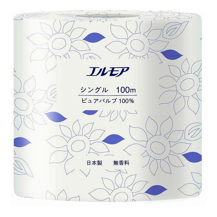 【単品3個セット】 エルモア トイレットロール シングル 1ロール 無香料 カミ商事 1巻(代引不可)