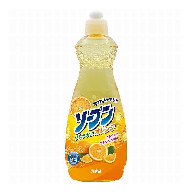 ※単品の場合の商品情報になります。予めご了承ください。 【商品詳細】 豊かな泡立ちと力強い洗浄力で油汚れをスッキリ落とします。泡切れが良くすすぎが簡単です。さわやかなオレンジの香り。オレンジオイル配合。スポンジ除菌。 メーカー名:カネヨ石鹸 生産国・加工国:日本 内容量:600ml【代引きについて】こちらの商品は、代引きでの出荷は受け付けておりません。【送料について】北海道、沖縄、離島は送料を頂きます。