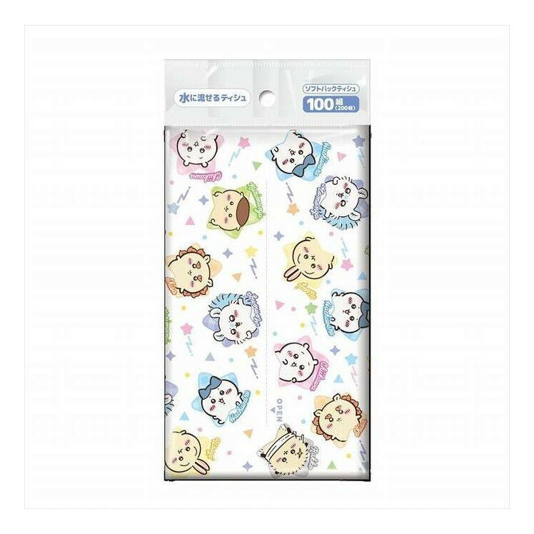 Tissue （Box） - 【単品6個セット】 アニメちいかわ 水に流せるソフトパックティシュ ダイレイ 100組(代引不可)