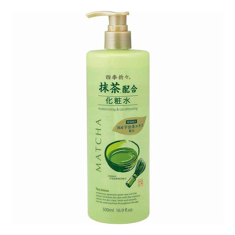 【単品16個セット】 四季折々 抹茶配合 化粧水 熊野油脂 500mL(代引不可)【送料無料】