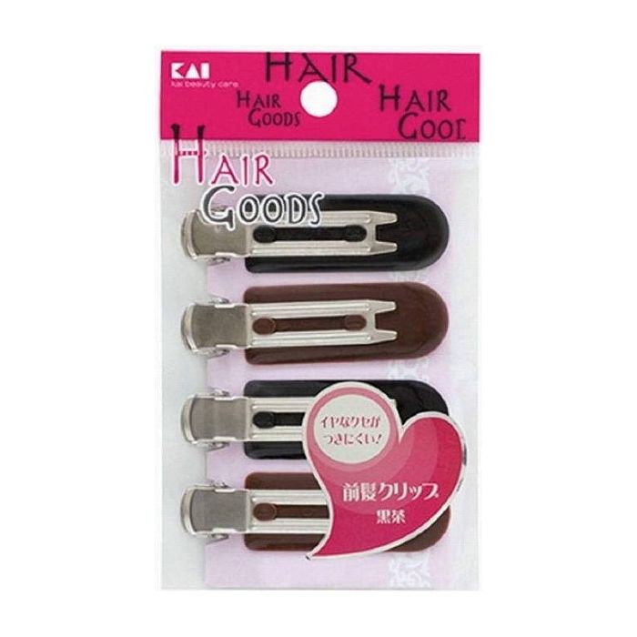 【単品1個セット】貝印 H/G 癖がつかない前髪クリップ 黒茶 日用品 日用消耗品 雑貨品(代引不可)【メール便(ゆうパケット)】