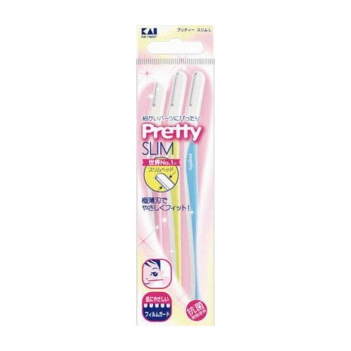 【単品25個セット】貝印 GA0006 Pretty プリティースリムL 3本入 日用品 日用消耗品 雑貨品(代引不可)【メール便（ゆうパケット）】【送料無料】
