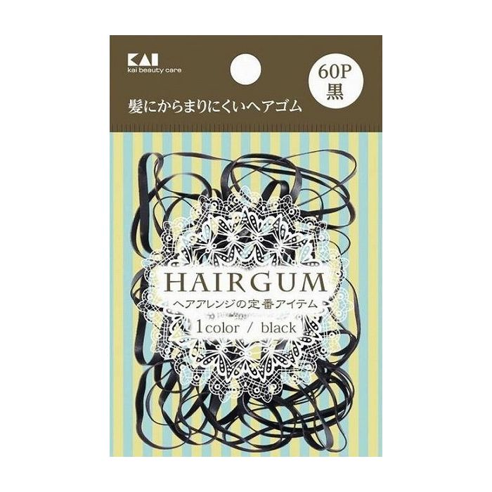 【単品12個セット】貝印 KQ0017 ゴムリング 黒 60本 日用品 日用消耗品 雑貨品(代...