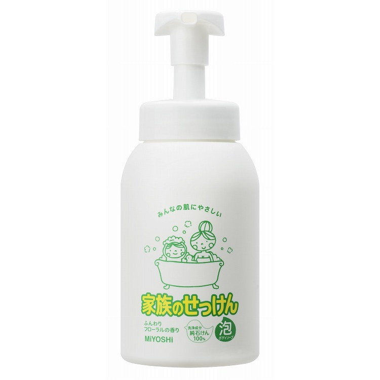 【単品8個セット】家族のせっけん泡ボディソープ 600ml ミヨシ石鹸(代引不可)【送料無料】