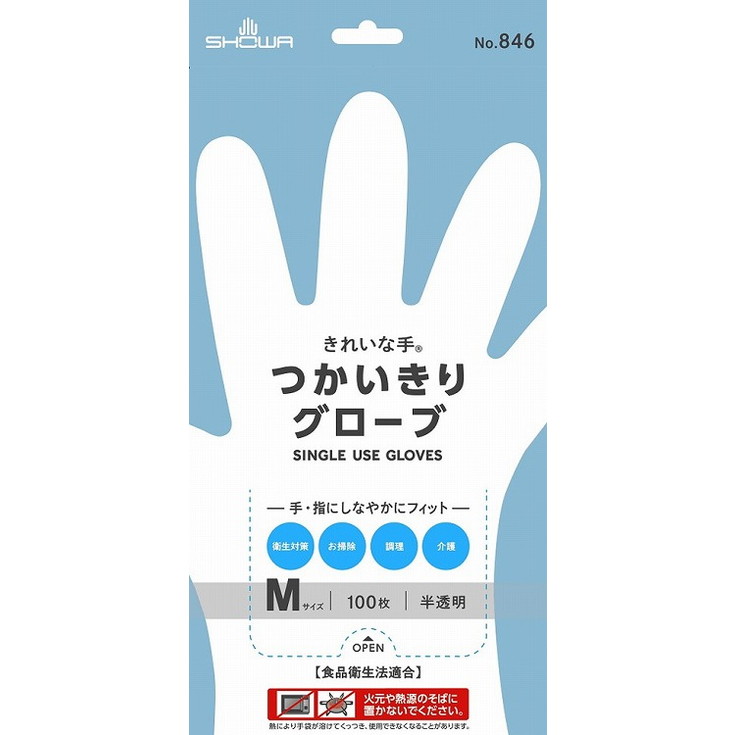 このページは4901792039499単品が7個セットの商品ページです【商品特徴】●従来のポリエチレン製手袋に比べ伸びが良く、しなやかに手にフィットします。●取り出しやすいボックスタイプのポリエチレン製使いきり手袋100枚入です。●食品加工など食品に直接触れる作業でもお使いいただけます。●手袋内面の特殊加工により、ベタつきにくく、着脱がスムーズです。●左右兼用タイプです。●パウダーフリータイプです。【製造者】ショーワグローブ（株）【生産国】中華人民共和国【単品内容量】100枚※メーカーの都合によりパッケージ、内容等が変更される場合がございます。当店はメーカーコード（JANコード）で管理をしている為それに伴う返品、返金等の対応は受け付けておりませんのでご了承の上お買い求めください。【代引きについて】こちらの商品は、代引きでの出荷は受け付けておりません。【送料について】北海道、沖縄、離島は別途送料を頂きます。