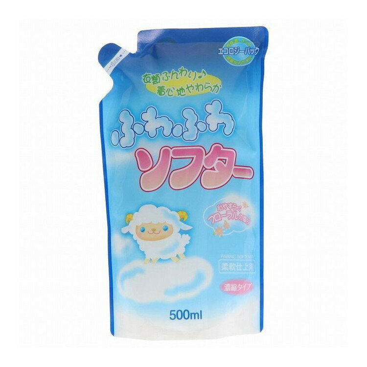 【単品20個セット】 濃縮ふわふわソフターエコパック500ML ロケット石鹸株式会社(代引不可)