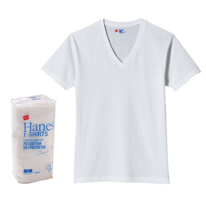 ヘインズ JAPAN 2枚組 VネックTシャツ FIT H5215