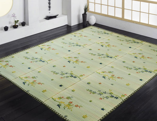 261 cm X 261 cm - い草花ござカーペット 『嵐山』 江戸間4.5畳（約261×261cm)【送料無料】【代引き不可】