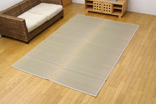 Plain - 純国産 い草花ござ 『西条』 ベージュ 江戸間3畳（約174×261cm）(代引き不可)【送料無料】