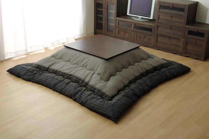 こたつ厚掛け布団単品 しじら 『ゆかり』 ブラック 205×245cm【送料無料】【代引き不可】