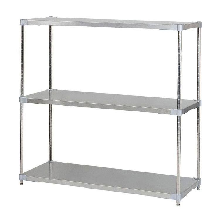 Cabinets, Shelves - 【※法人様限定販売】【燕三条製】 PROFACE SUS304ステンレスソリッドシェルフ3段 460×1200×1200 SUS304ステンレスポール スチールラック スチールシェルフ ラック キッチンラック レンジラック(代引不可)【送料無料】