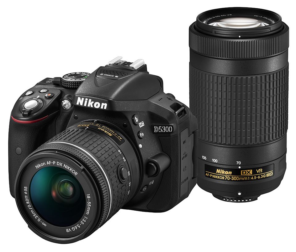 ニコン ＜D＞Nikon デジタル一眼レフカメラ D5300・AF-P ダブルズームキット(2416万画素/ブラック) D5300WZ3(代引き不可)【送料無料】