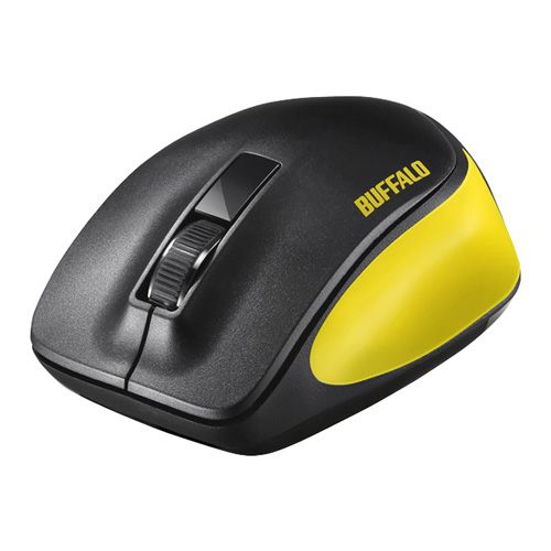 BUFFALO 無線 BlueLED 3ボタン プレミアムフィットマウス イエロー BSMBW300MYE(代引き不可)