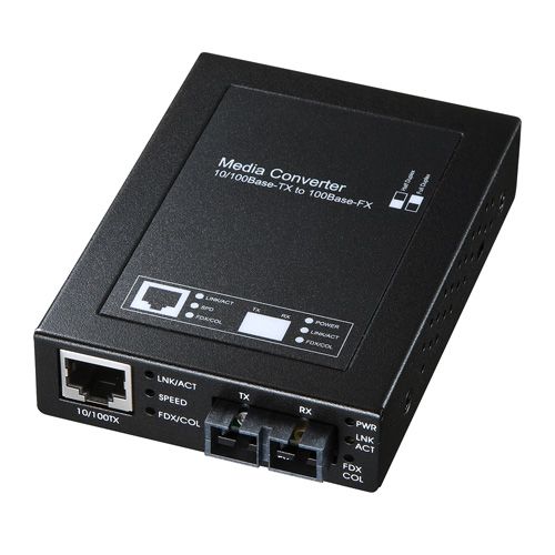 サンワサプライ 光メディアコンバータ(シングルモード・SMF 9/125μ・ブリッジ型) LAN-EC202C10(代引き不可)