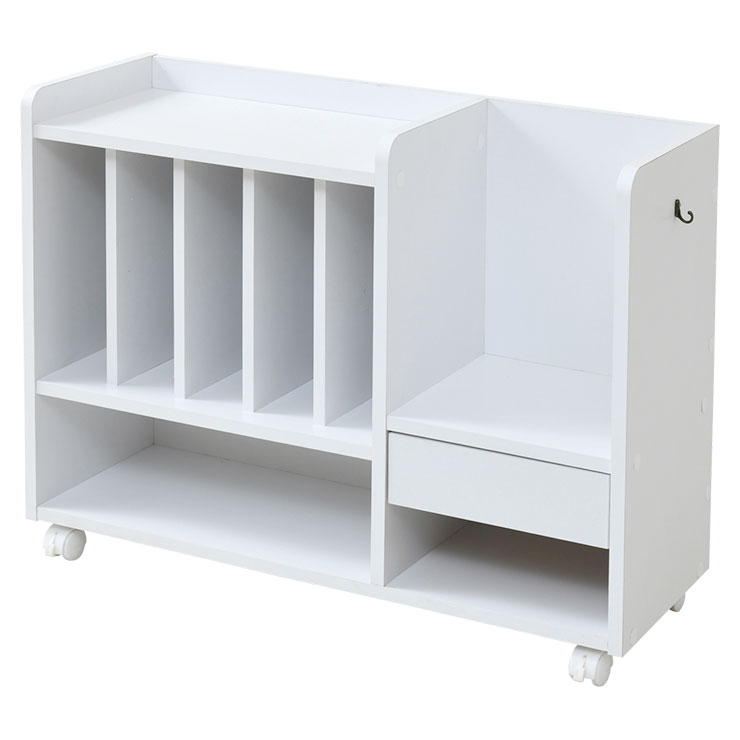 ランドセルラック カウンター下 多機能 幅80 高さ62.5 奥行30 ランドセル 収納 キャスター付き 木製 本..