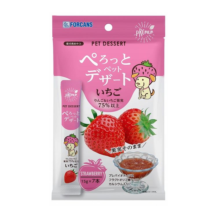 フォーキャンス ぺろっとペットデザート いちご 15g×7本 （犬用おやつ）