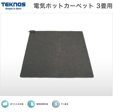 TEKNOS 千住 電気ホットカーペット 3畳 本体 195×235cm 暖房マット ダニ退治 折り畳み TWA-3000B(代引不可)【送料無料】