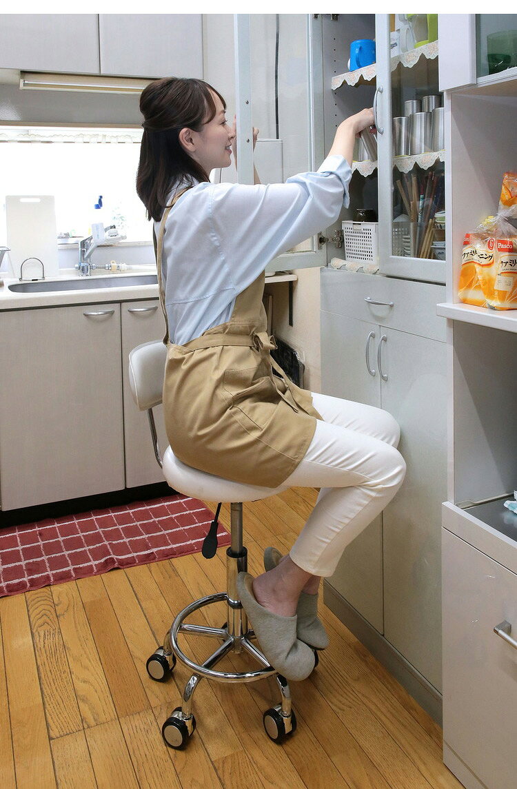 キャスター付きガス圧キッチンスツール カウンタースツール キッチンスツール カウンターチェア チェア チェアー いす イス 椅子 キッチンチェア ワークスツール(代引不可)【送料無料】 [3]