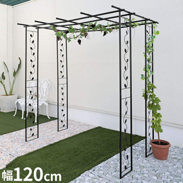 パーゴラ フルーツパーゴラ 小 幅120cm ガーデンパーゴラ ガーデンアーチ 藤棚 果樹棚 ガーデンファニ..