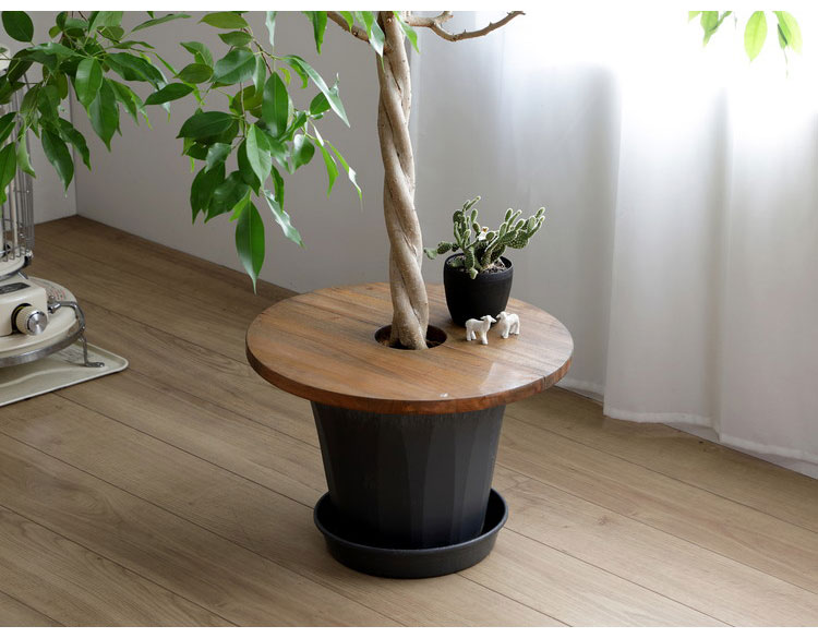 プランツテーブル 直径45cm Jardin Plants Table ミニテーブル 天然木 マホガニー ...