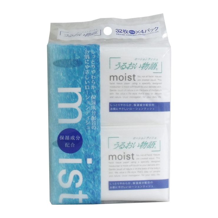 ローションティシュ うるおい物語 32枚(16組)×4個入