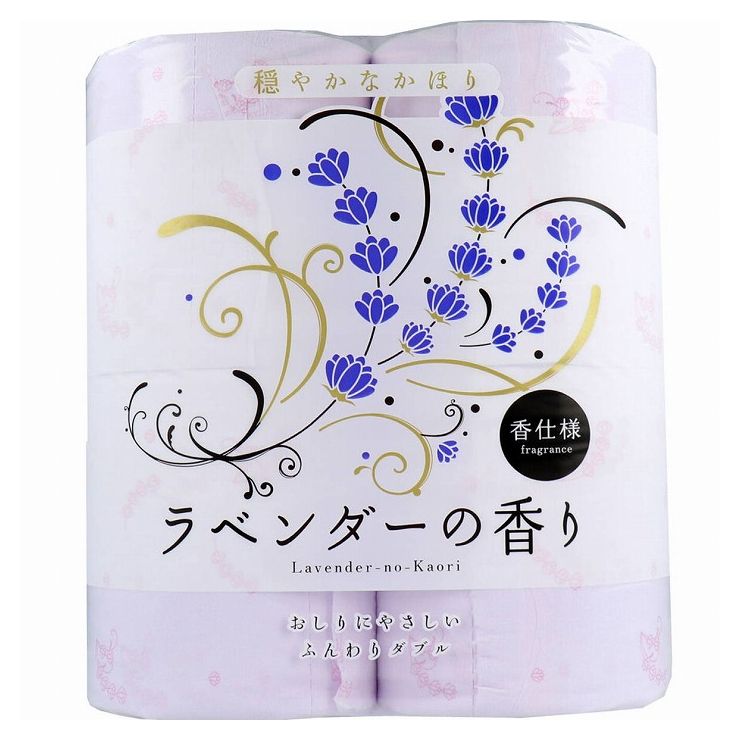 【発売元:四国特紙】毎日の暮らしに、はなやかさを。人気の花柄プリントとさわやかな香り♪穏やかなかほり♪おしりにやさしいふんわりダブル!●ラベンダーはローマ時代から入浴に使われるなど、その殺菌効果や防虫効果のほか鎮静効果や高血圧予防によいと言われてきました。その穏やかな香りは緊張感やストレス、不安を和らげ、気分をゆったりとさせてくれます。個装サイズ:210X228X105mm個装重量:約520g内容量:4ロールケースサイズ:64.3X46.7X44cmケース重量:約14kg製造国:日本【品質表示】寸法・・・幅114m×(2枚重)長さ30m【注意】・一度に多量の紙を流さないでください。(トイレの詰まりの原因になります。)・水洗トイレには、巻き芯や包装材を流さないでください。・食べ物ではありません。お口に入れないでください。・万一、お肌に合わない場合はご使用をおやめください。・プリント柄が下になったら上のペーパーをぐるっと回すとプリント柄が上になります。※メーカーの都合によりパッケージ、内容等が変更される場合がございます。当店はメーカーコード（JANコード）で管理をしている為それに伴う返品、返金等の対応は受け付けておりませんのでご了承の上お買い求めください。【送料について】北海道、沖縄、離島は送料を頂きます。【発売元:四国特紙】毎日の暮らしに、はなやかさを。人気の花柄プリントとさわやかな香り♪穏やかなかほり♪おしりにやさしいふんわりダブル!●ラベンダーはローマ時代から入浴に使われるなど、その殺菌効果や防虫効果のほか鎮静効果や高血圧予防によいと言われてきました。その穏やかな香りは緊張感やストレス、不安を和らげ、気分をゆったりとさせてくれます。個装サイズ:210X228X105mm個装重量:約520g内容量:4ロールケースサイズ:64.3X46.7X44cmケース重量:約14kg製造国:日本【品質表示】寸法・・・幅114m×(2枚重)長さ30m【注意】・一度に多量の紙を流さないでください。(トイレの詰まりの原因になります。)・水洗トイレには、巻き芯や包装材を流さないでください。・食べ物ではありません。お口に入れないでください。・万一、お肌に合わない場合はご使用をおやめください。・プリント柄が下になったら上のペーパーをぐるっと回すとプリント柄が上になります。※メーカーの都合により、予告なくパッケージが変更となる場合がございます。※上記理由による返品、交換、キャンセルは受け付けておりません。事前にご了承の上お買い求めください。