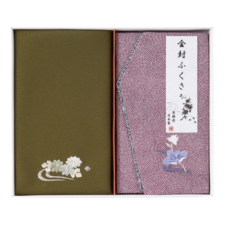 風呂敷・金封ふくさに名入れ（刺しゅう含む）は出来ません【セット内容】金封包み370×380mm・金封ふくさ200×120mm【商品サイズ】-【材質】金封包み：ポリエステル100%・金封ふくさ：レーヨン100%商品重量：150g箱サイズ：箱2...