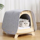 M-PETS エムペッツ ウッディコージー キャットハウス 猫ハウス フェルト 木製 組み立て簡単 クッション付 洗える 猫用 ペット用【送料無料】