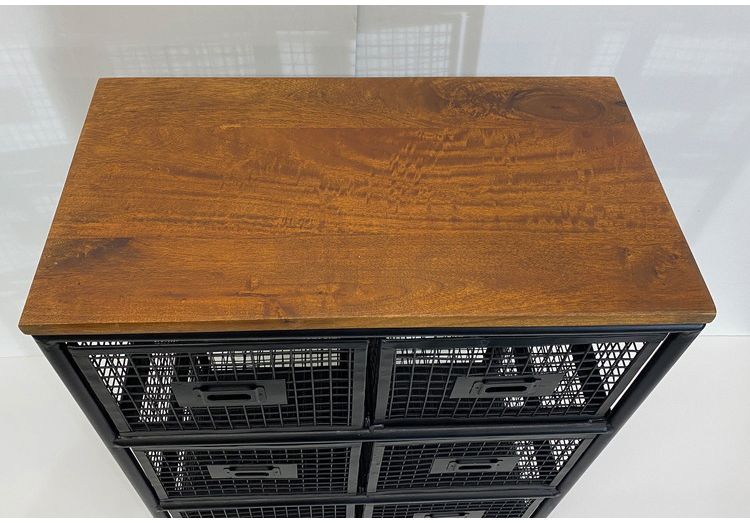 スチール メッシュチェスト 縦型3杯タイプ 幅30cm 棚 ヴィンテージ モダン おしゃれ 北欧 天然木 木製 アイアン シンプル 収納 リビング 子ども部屋 新生活 一人暮らし(代引不可)【送料無料】 [2]