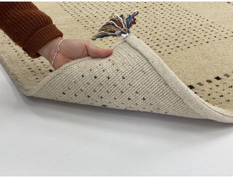 ラグ 90×130cm ウール コットン 天然素材 オールシーズン シンプル おしゃれ 北欧 絨毯 カーペット マット リビングマット 新生活 一人暮らし(代引不可)【送料無料】 [3]