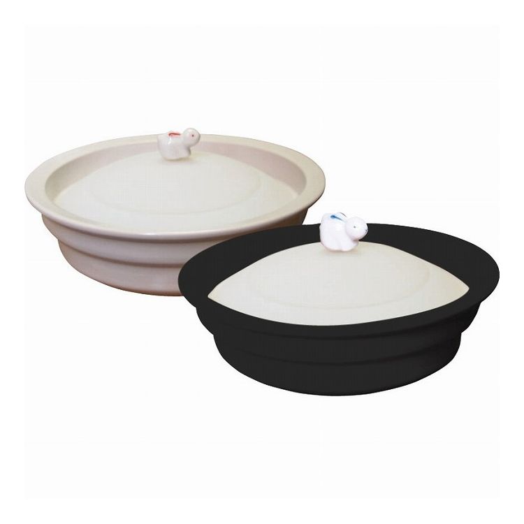 シリコンふた付き 平型たじん鍋 4585-569 白(代引不可)