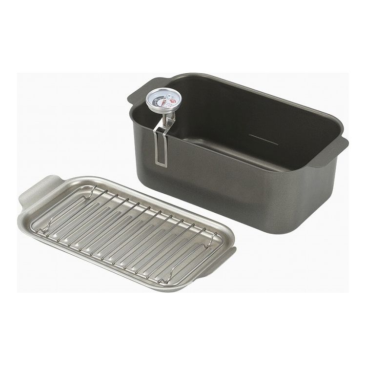 食彩亭 角型蓋付天ぷら鍋(アミ・温度計付) TP-16(代引不可)【送料無料】