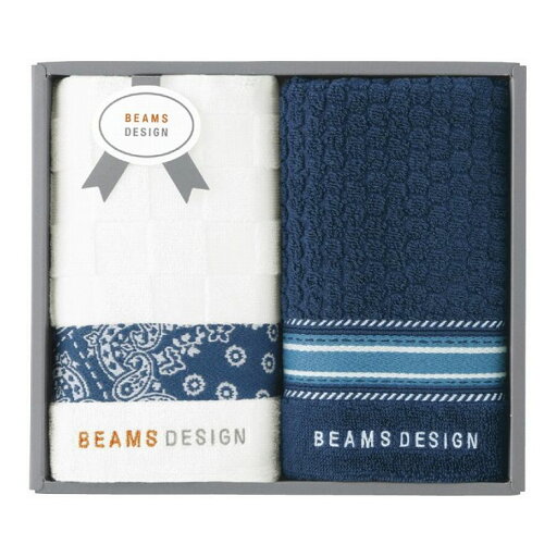 BEAMS DESIGN チェッカーバンダナ フェイスタオル2P ネイビーブルー 51-3139200NB(代引不可)【送料無料】 BEAMS DESIGN チェッカーバンダナ フェイスタオル2P ネイビーブルー 51-3139200NB(代引不可)【送料無料】