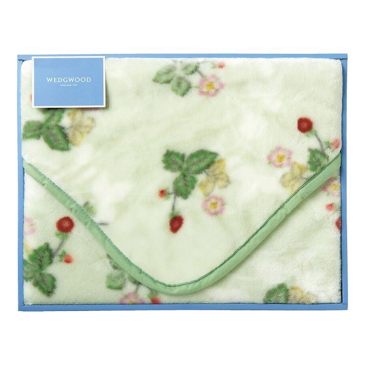 ウェッジウッド ワイルドストロベリー アクリルひざ掛け(毛羽部分) グリーン FQ88400050G(代引不可)【送料無料】