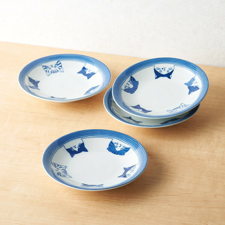 プレート4P SHICHITA 和陶器 N7-2052AW(代引不可)【送料無料】