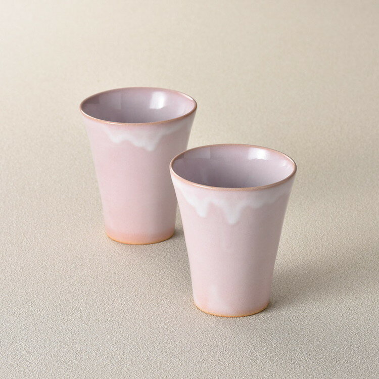 モモイロ ペアカップ 萩焼 和陶器 GP14-34(代引不可)【送料無料】