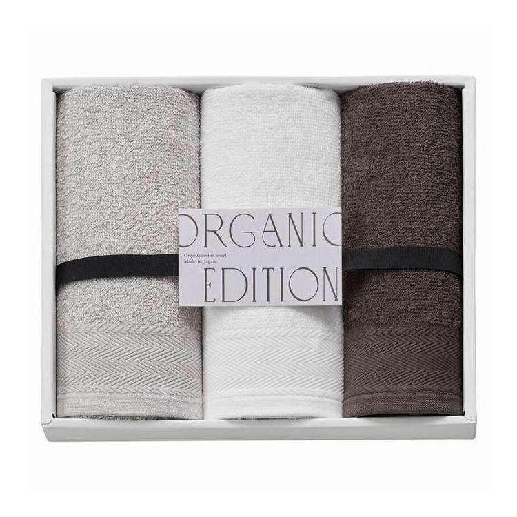 ORGANICEDITIONは、オーガニックにこだわって生産されます。無農薬で育ったオーガニックコットンを使用し、生産する際も化学薬品に頼らないオーガニックな製法にこだわりました。タオルは軽くて薄手なのに吸水性に優れています。洗濯後や拭いた後も乾きやすいので普段使いしやすく、軽いのでアウトドアシーンで持ち運びにも便利です。日本製※デザイン・内容等が変更になる場合がございます。【セット内容】-サイズ：29×75cm重量/容量：-箱サイズ：23.6×28.7×5cm材質：綿100%（パイル部:オーガニックコットン使用）【代引きについて】こちらの商品は、代引きでの出荷は受け付けておりません。【送料について】北海道、沖縄、離島は送料を頂きます。
