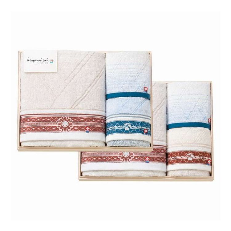 タオルセット(国産木箱入) koyomi ori 今治タオル KOK-1007 ギフト プレゼント(代引不可)【送料無料】