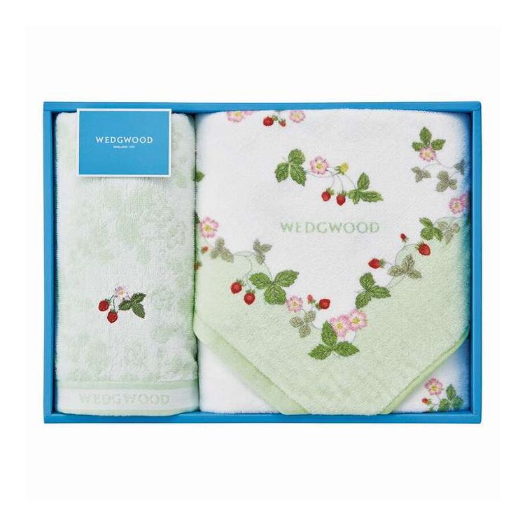 バスタオル&フェイスタオル ワイルドストロベリー ウェッジウッド グリーン TT84405656P/G ギフト プレゼント(代引不可)【送料無料】