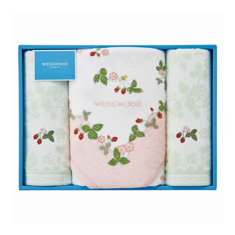 バスタオル&フェイスタオル2P ワイルドストロベリー ウェッジウッド ピンク TT84505656P/G ギフト プレゼント(代引不可)【送料無料】